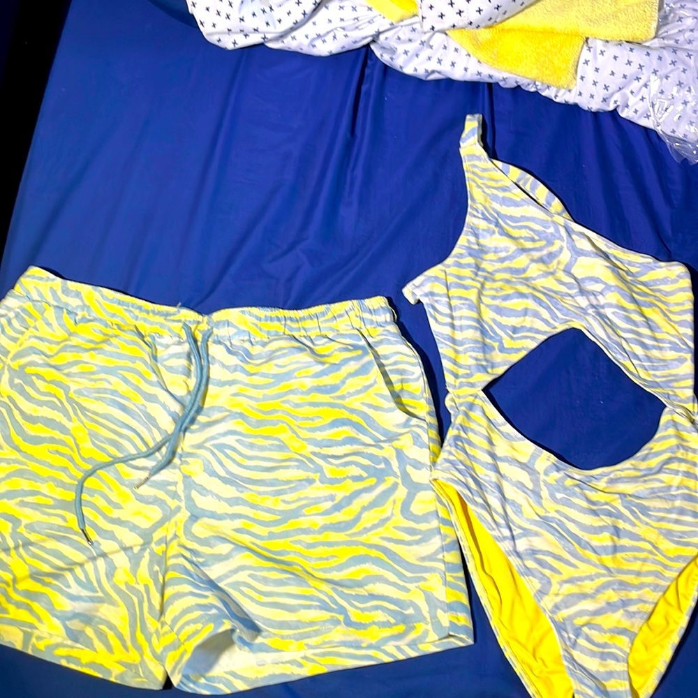 Icon Swim Sunny Side his & hers matching swimsuits NEVER WORN! Brand new w/Tags